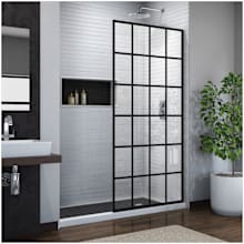 French Linea 72" High x 34" Wide Shower Screen Frameless Shower Door with Pattern Glass