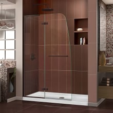 Aqua Ultra 72" High x 45" Wide Hinged Frameless Shower Screen with Tempered Glass