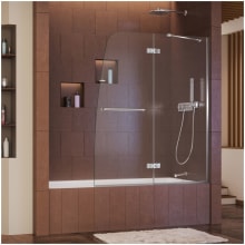 Aqua Ultra 58" High x 48" Wide Hinged Frameless Tub and Shower Screen with Tempered Glass