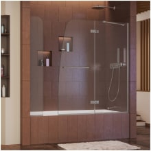 Aqua Ultra 58" High x 60" Wide Hinged Frameless Tub Door with Clear Glass