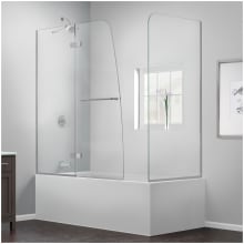 Aqua Ultra 58" High x " Wide x 30" Deep Hinged Frameless Shower Enclosure with Clear Glass