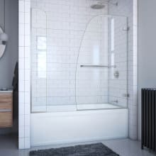 Aqua Uno 58" High x 60" Wide Hinged Frameless Tub Door with Clear Glass