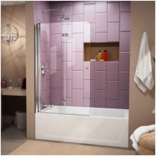 AquaFold 58" High x 36" Wide Pivot Frameless Tub Door with Clear Glass