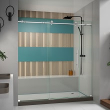Enigma-X 76" High x 72" Wide Sliding Frameless Shower Door with Clear Glass