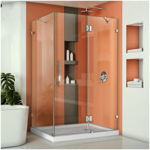 Quatra Lux 72" H x 46-5/16" W x 34-5/16" D Hinged Frameless Shower Enclosure with Clear Glass