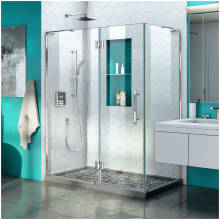 Quatra Plus 72" High x 46-3/8" Wide x 32-1/8" Deep Hinged Frameless Shower Enclosure with Clear Glass