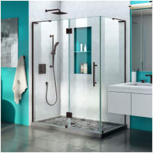 Quatra Plus 72" High x 46-3/8" Wide x 34-1/8" Deep Hinged Frameless Shower Enclosure with Clear Glass