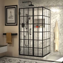 Unidoor Toulon 72" High x 39-7/8" Wide x 34-3/8" Deep Hinged Frameless Shower Enclosure with Clear Glass