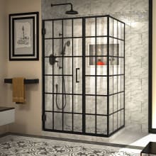 Unidoor Toulon 72" High x 45-7/8" Wide x 34-3/8" Deep Hinged Frameless Shower Enclosure with Clear Glass