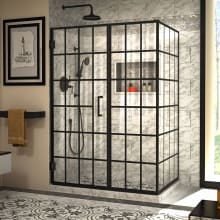 Unidoor Toulon 72" High x 51-7/8" Wide x 34-3/8" Deep Hinged Frameless Shower Enclosure with Clear Glass