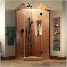 Prism Plus 34" x 34" x 72" Frameless Hinged Shower Enclosure