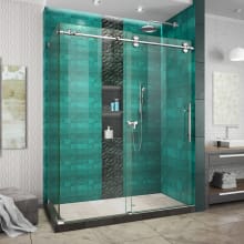 Enigma-XO 76" H x 50" W x 34-1/2" D Sliding Frameless Shower Enclosure with Clear Glass