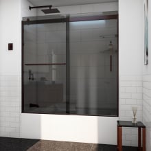 Sapphire-V 62" High x 60" Wide Bypass Semi Frameless Tub Door with Tinted Glass