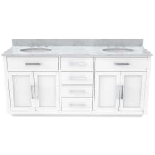 Dexterity 72" Free Standing Double Basin Vanity Set with Cabinet and Marble Vanity Top