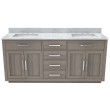 Dexterity 72" Free Standing Double Basin Vanity Set with Cabinet and Marble Vanity Top
