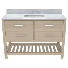Valencia 48" Free Standing Single Basin Vanity Set with Cabinet and Marble Vanity Top