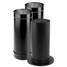 6" Inner Diameter - DuraBlack Stove Pipe - Single Wall - Kit Includes two 24" Pipe Lengths, Slip Connector and a Trim Collar