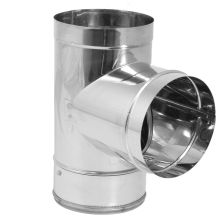6" Inner Diameter - DuraBlack Stove Pipe - Single Wall - Tee with Clean-Out Cap