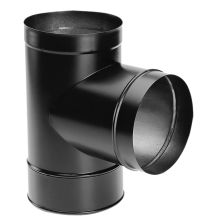 7" Inner Diameter - DuraBlack Stove Pipe - Single Wall - Tee with Clean-Out Cap