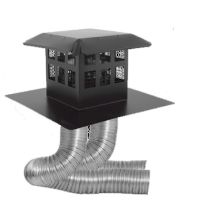 4" x 6-5/8" DirectVent Pro Direct Vent Pipe - Double Wall - Co-Linear Masonry Chimney Conversion Kit with Flex Pipe and Prairie Cap