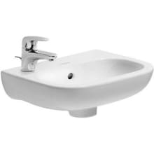 D-Code 14-1/8" Specialty Ceramic Wall Mounted Bathroom Sink with Overflow and 1 Faucet Hole on Left