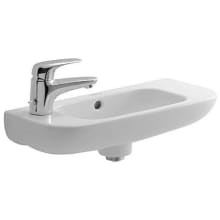 D-Code 19-5/8" Specialty Ceramic Wall Mounted Bathroom Sink with Overflow and 1 Faucet Hole on Left