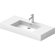 Vero 41-3/8" Ceramic Bathroom Sink for Vanity, Wall Mounted or Console Installations with Widespread Faucet Holes and Overflow
