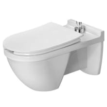 Starck 3 1.28 GPF Wall Mounted One Piece Elongated Toilet with Top Spud - Less Seat and Flushometer