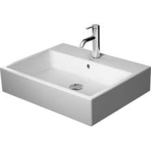 Vero Air 23-5/8" Rectangular Ceramic Wall Mounted Furniture Washbasin with 3 Faucet Holes and Overflow