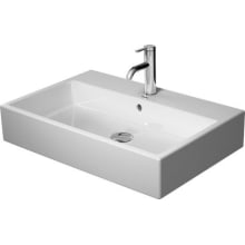 Vero Air 27-1/2" Rectangular Ceramic Wall Mounted or Vessel Bathroom Sink with 3 Faucet Holes and Overflow