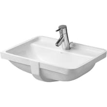 Starck 3 20-5/8" Rectangular Ceramic Undermount Bathroom Sink with Overflow and 1 Faucet Holes at 0" Centers
