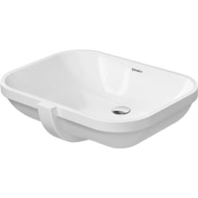 D-Code 22" Rectangular Ceramic Undermount Bathroom Sink with Overflow