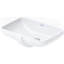Duravit No. 1 20-5/8" Rectangular Ceramic Undermount Bathroom Sink with Overflow