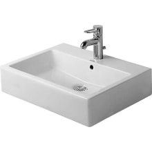 Vero 19-5/8" Rectangular Ceramic Drop In Bathroom Sink with Overflow and 1 Faucet Hole
