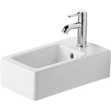 Vero 9-7/8" Rectangular Ceramic Wall Mounted Bathroom Sink with Overflow and 1 Faucet Hole