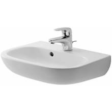 D-Code 17-3/4" Specialty Ceramic Wall Mounted Bathroom Sink with Overflow and 1 Faucet Hole
