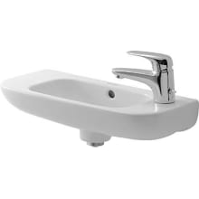 D-Code 19-5/8" Specialty Ceramic Wall Mounted Bathroom Sink with Overflow and 1 Faucet Hole on Right