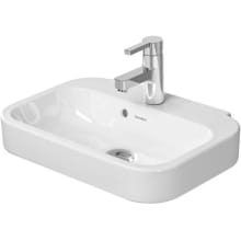 Happy D.2 19-5/8" Rectangular Ceramic Wall Mounted Bathroom Sink with Overflow and 1 Faucet Hole