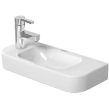 Happy D.2 19-5/8" Specialty Ceramic Wall Mounted Bathroom Sink and 1 Faucet Hole on Left