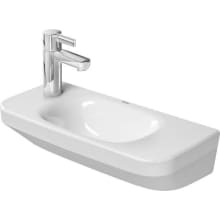 DuraStyle 19-5/8" Specialty Ceramic Wall Mounted Bathroom Sink and 1 Faucet Hole on Left