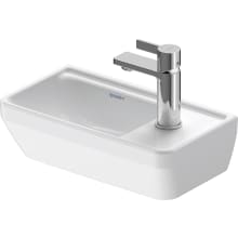 D-Neo 15-3/4" Rectangular Ceramic Wall Mounted Bathroom Sink with Single Faucet Hole