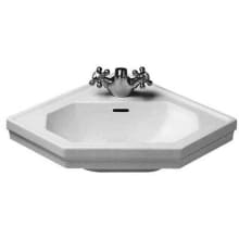 1930 Series 23-3/8" Specialty Ceramic Wall Mounted Bathroom Sink with Overflow and 1 Faucet Hole