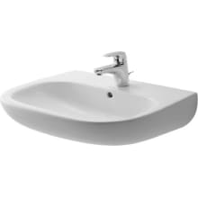 D-Code 23-5/8" Specialty Ceramic Wall Mounted Bathroom Sink with Overflow and 1 Faucet Hole