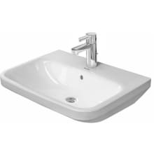 DuraStyle 23-5/8" Rectangular Ceramic Wall Mounted Bathroom Sink with Overflow and Single Faucet Hole