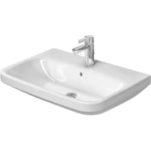 DuraStyle 25-5/8" Rectangular Ceramic Wall Mounted Bathroom Sink with Overflow and Single Faucet Hole