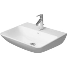 ME by Starck 23-5/8" Rectangular Ceramic Wall Mounted Bathroom Sink with Overflow and 3 Faucet Holes at 8" Centers