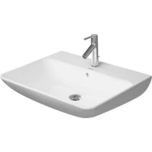 ME by Starck 25-5/8" Rectangular Ceramic Wall Mounted Bathroom Sink with Overflow and 3 Faucet Holes at 8" Centers