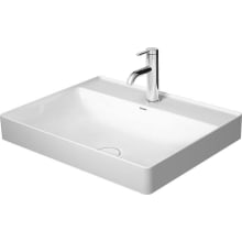 DuraSquare 23-5/8" Rectangular Ceramic Drop In Bathroom Sink and 3 Faucet Holes at 8" Centers