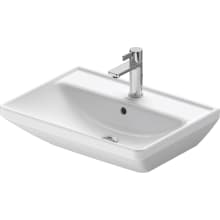 D-Neo 23-5/8" Rectangular Ceramic Wall Mounted Bathroom Sink with Overflow and Single Faucet Hole