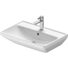 D-Neo 25-5/8" Rectangular Ceramic Wall Mounted Bathroom Sink with Overflow and Single Faucet Hole